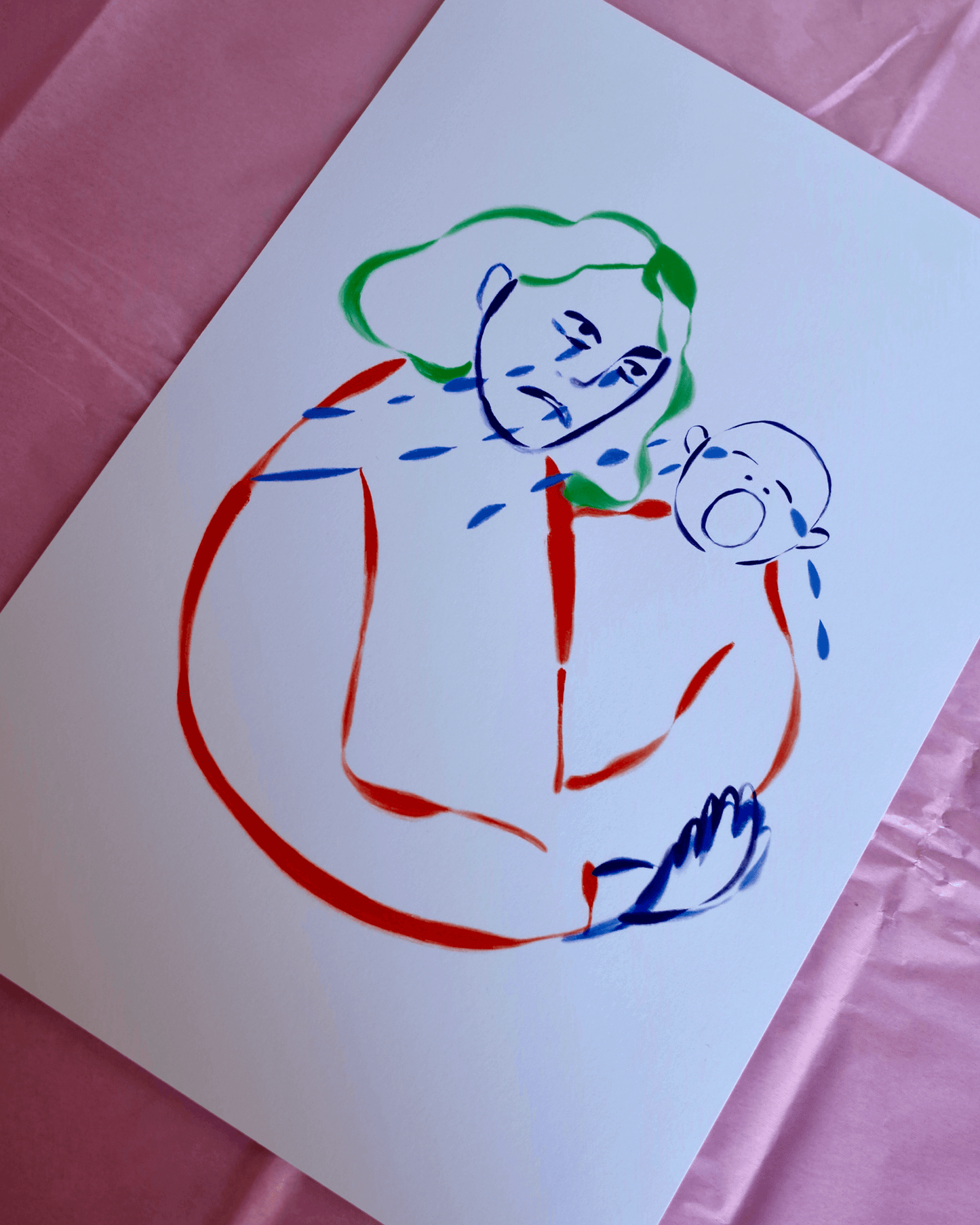 Cry when the baby cries